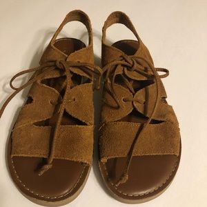 Toms Gladiator Sandals Suede Brown Size: W 5